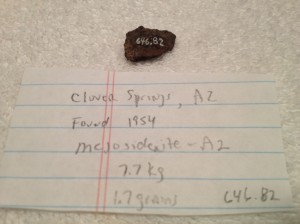 Clover Springs, Arizona 1.7 grams with Nininger number 646.82