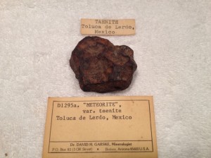 This is a nice Toluca from an old collection weighing in at 119.1 grams  April 18, 2013 at 5:05am  Emailed Dr Garske last night about this speciman and this was his reply   "Brings back memories! I was at that location 1979-80. Sold way too  many specimens to remember that one." Dave 
